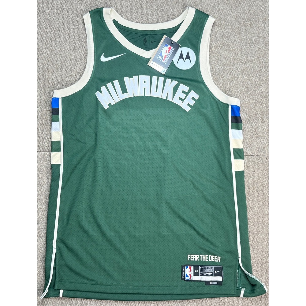 Nike NBA Bucks Pro Shop Fear The Deer Milwaukee Bucks Basketball Jersey Size L